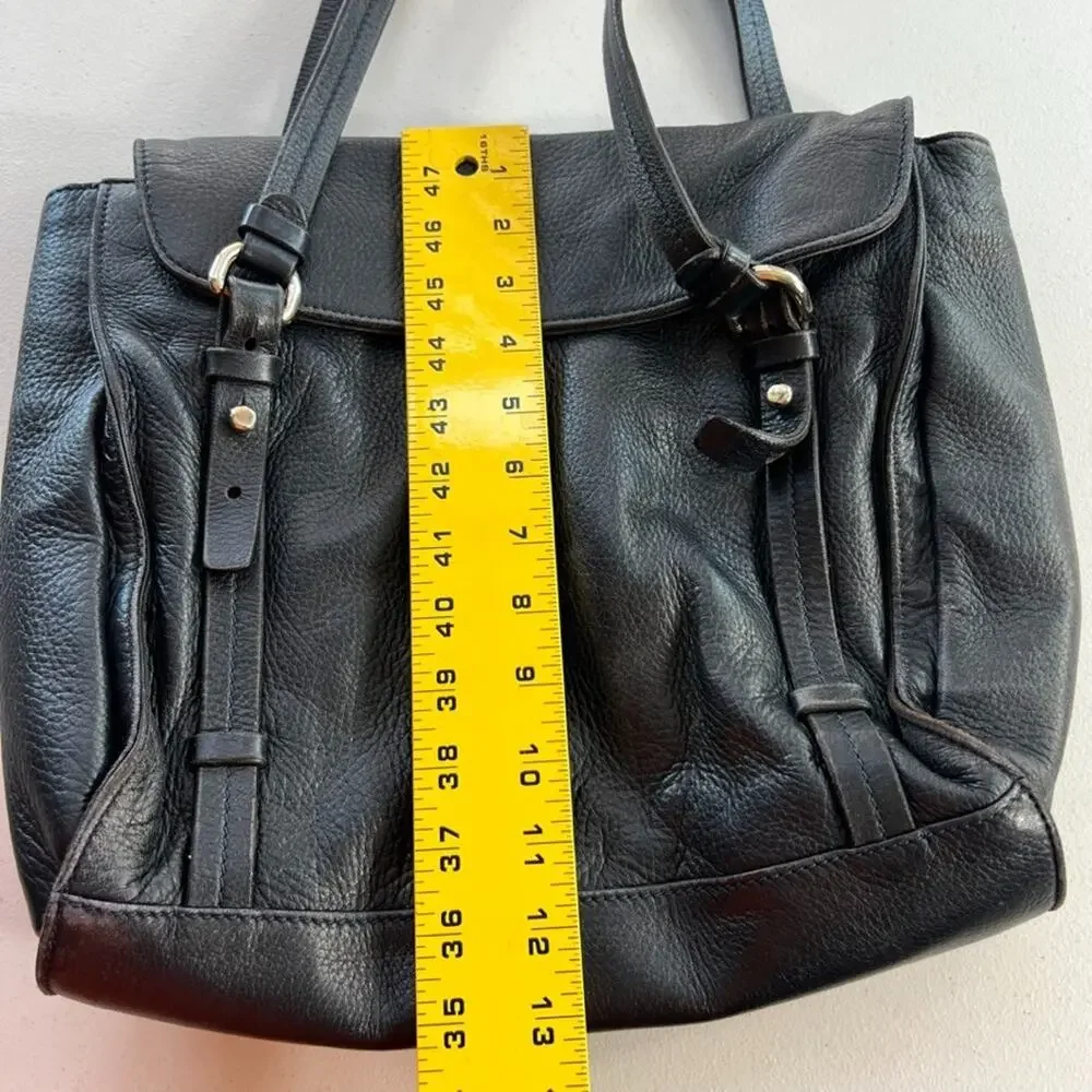 Mauro Governa Bag Women's Black Pebbled Leather With Adjustable Straps